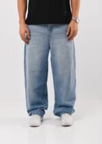 Extra baggy tapa celeste jean rígido - Imagen 2
