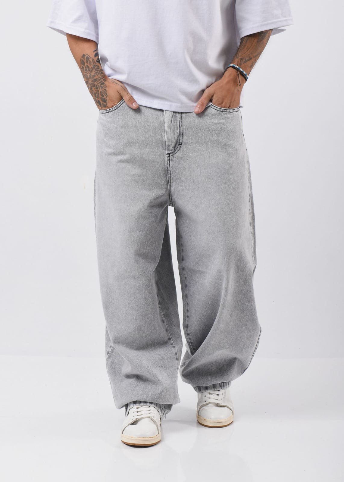 4397aed5-5321-44e2-b46a-0fb53ac501a8 Extra baggy melange jean rígido - Imagen 1