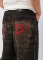 Extra baggy rojo jean rígido - Imagen 3