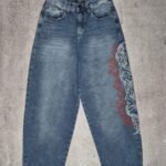 Baggy tribal rojo jean rígido