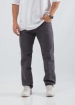 Recto clásico gris gabardina rígido