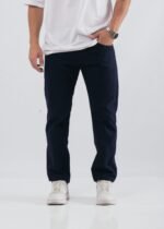 Recto clásico azul gabardina rígido