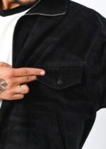 Campera boxy camuflado negro jean rigido - Imagen 3